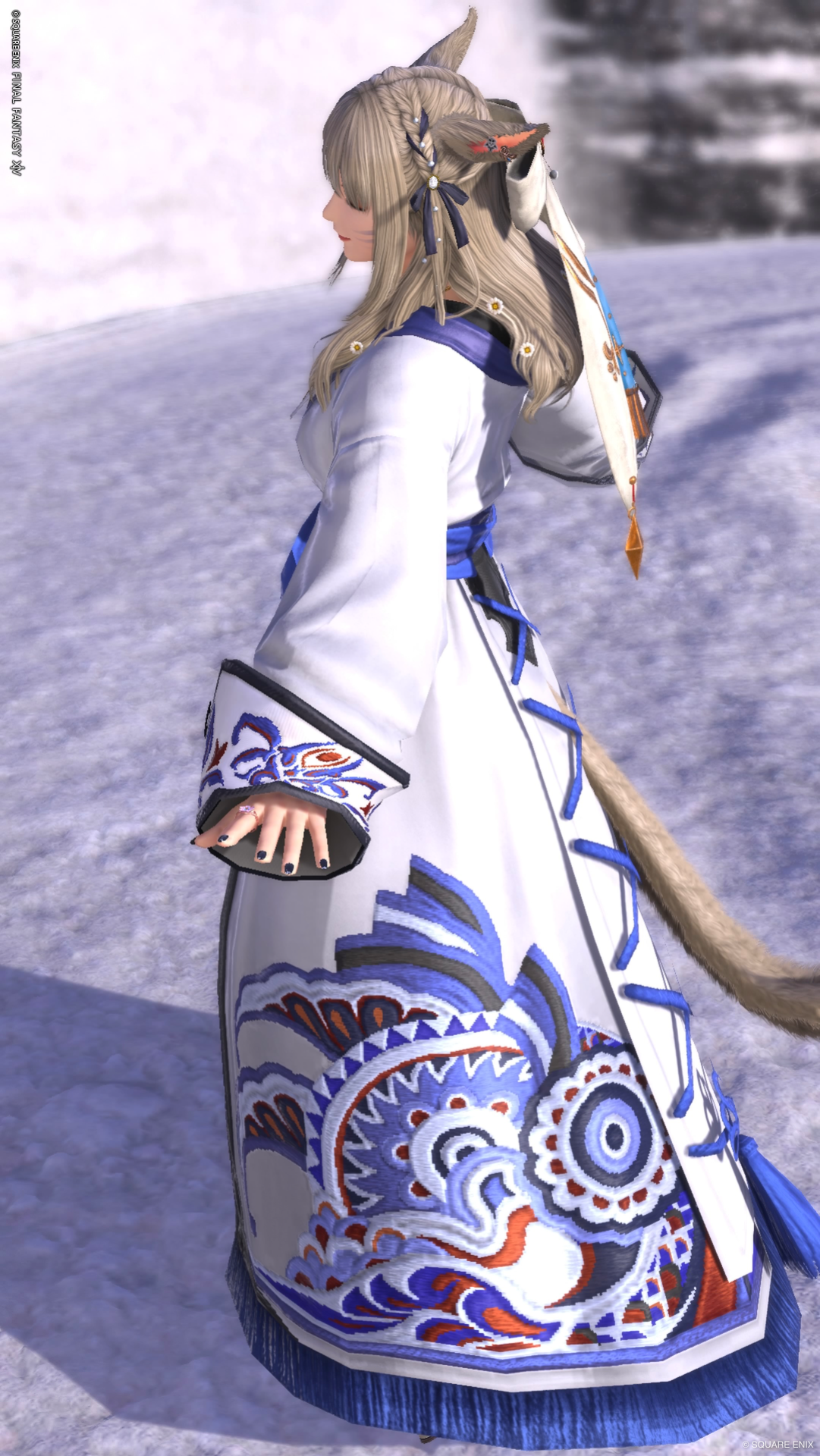 白×青の和装っぽいミラプリ - 2