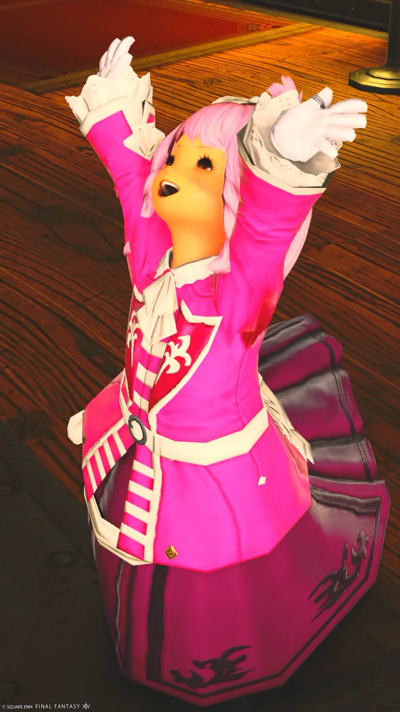 ピンクと白リボン。