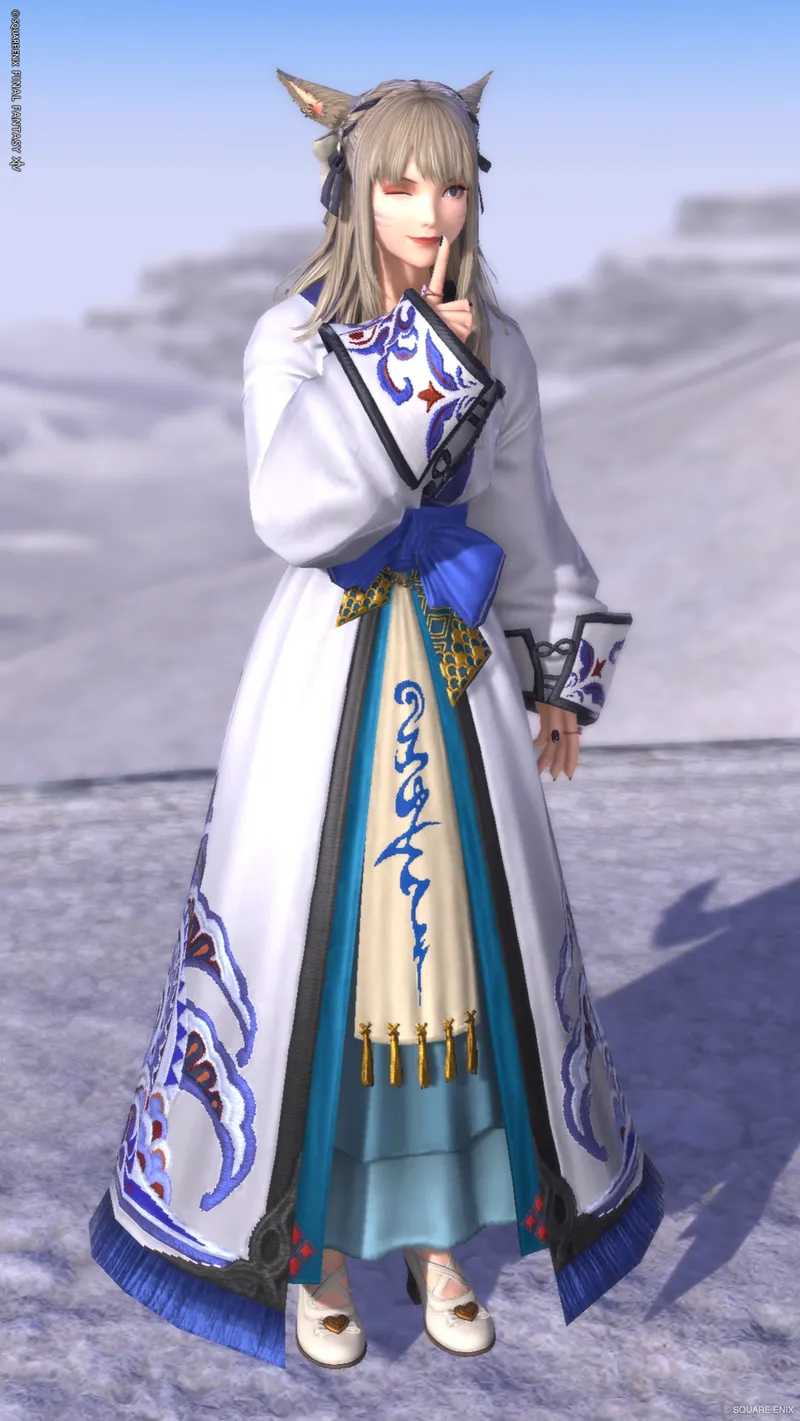 白×青の和装っぽいミラプリ