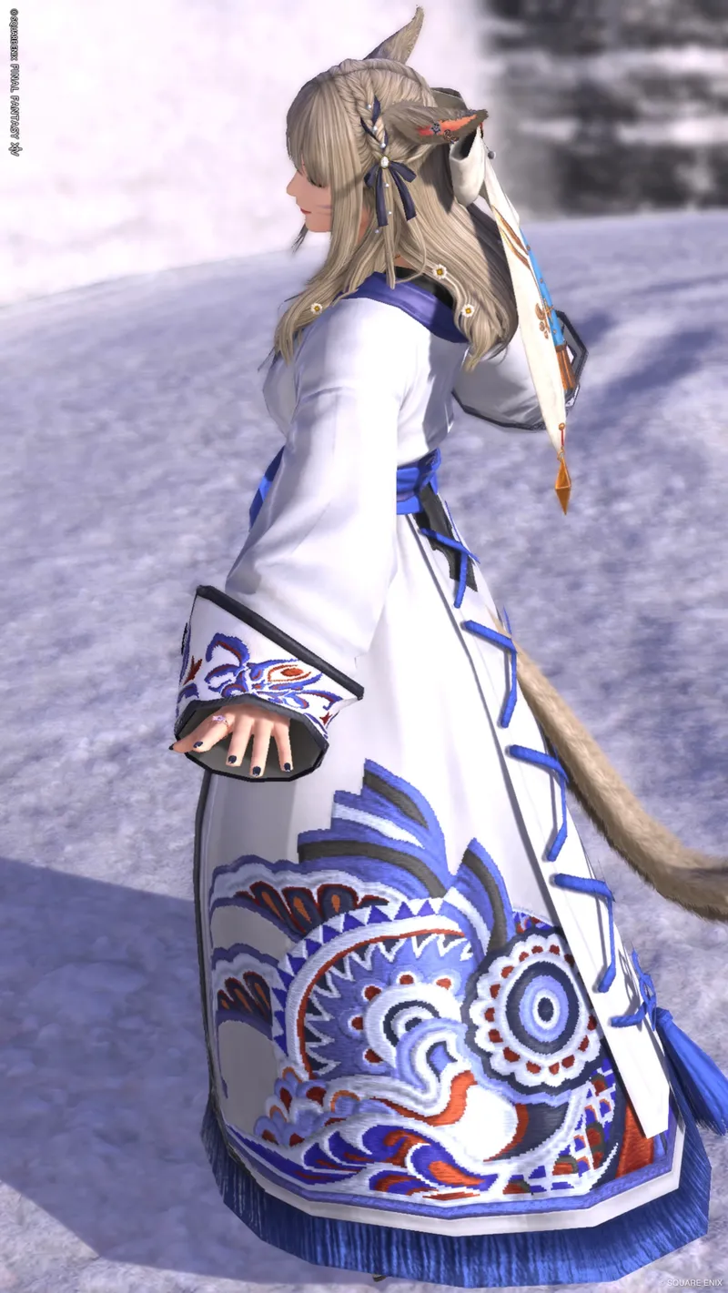 白×青の和装っぽいミラプリ - 서브 이미지