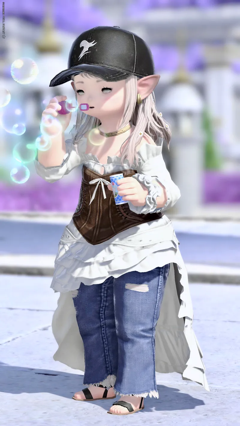 白レース×デニム